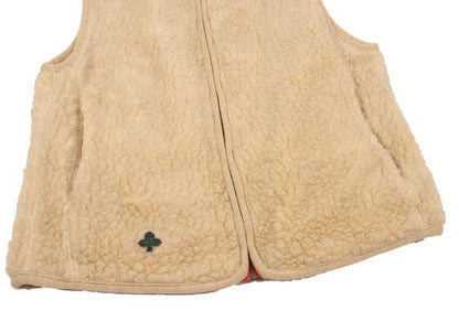 45rpm& Beige Wool Blend Boa Fleece Zip Up Vest Size 3