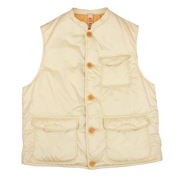 45rpm& Poly-Nylon Flap Pocket Padded Vest Cream Size 4