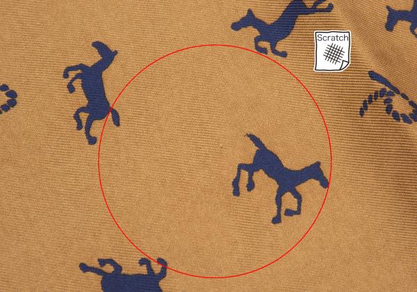 45rpm Ethnic Pattern Horse Print Wool Scarf Blue