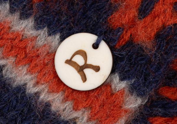 45rpm Ethnic Pattern Horse Print Wool Scarf Blue