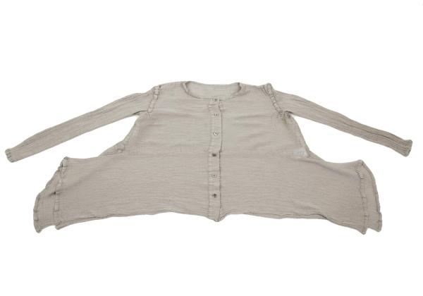 ISSEY MIYAKE me Horizontal Pleat Flare Blouse Gray Size F