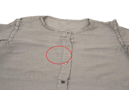 ISSEY MIYAKE me Horizontal Pleat Flare Blouse Gray Size F