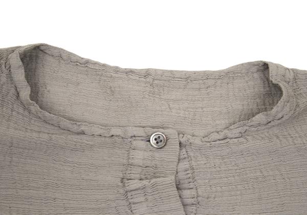 ISSEY MIYAKE me Horizontal Pleat Flare Blouse Gray Size F
