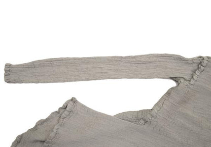 ISSEY MIYAKE me Horizontal Pleat Flare Blouse Gray Size F