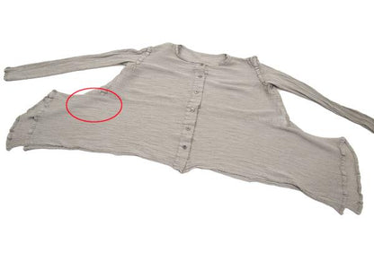 ISSEY MIYAKE me Horizontal Pleat Flare Blouse Gray Size F