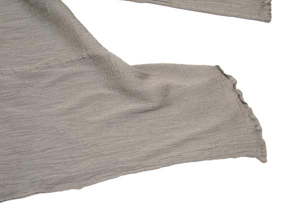 ISSEY MIYAKE me Horizontal Pleat Flare Blouse Gray Size F