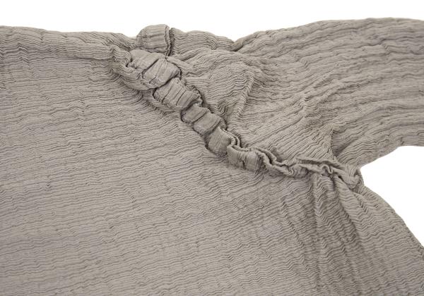 ISSEY MIYAKE me Horizontal Pleat Flare Blouse Gray Size F