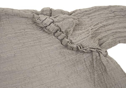 ISSEY MIYAKE me Horizontal Pleat Flare Blouse Gray Size F