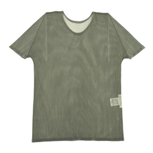 PLEATS PLEASE Mesh Pleated T-Shirt Green Size 3