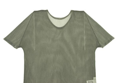 PLEATS PLEASE Mesh Pleated T-Shirt Green Size 3