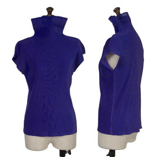 PLEATS PLEASE Mist Pleats Neck Tank Top Blue Size 3