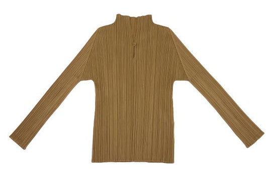PLEATS PLEASE Pleated Skipper Cut & Sew Top Gold Size 3