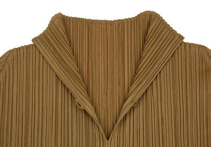 PLEATS PLEASE Pleated Skipper Cut & Sew Top Gold Size 3