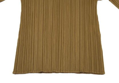 PLEATS PLEASE Pleated Skipper Cut & Sew Top Gold Size 3
