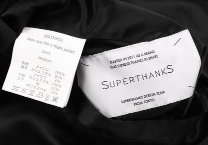SUPERTHANKS Black Reversible MA-1 Bomber Jacket Size M
