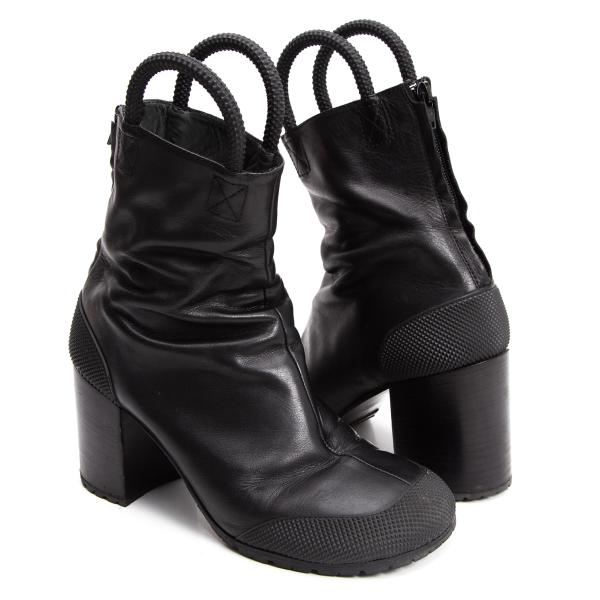 RANDOM IDENTITIES 19SS Black Loop Heel Boots Size 40 (25cm)