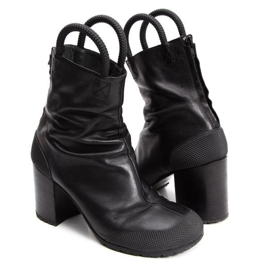 RANDOM IDENTITIES 19SS Black Loop Heel Boots Size 40 (25cm)