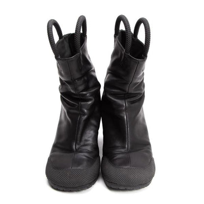 RANDOM IDENTITIES 19SS Black Loop Heel Boots Size 40 (25cm)