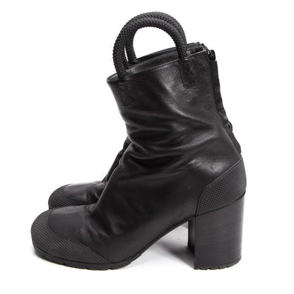 RANDOM IDENTITIES 19SS Black Loop Heel Boots Size 40 (25cm)