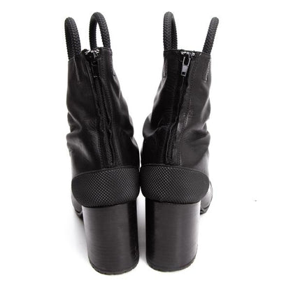 RANDOM IDENTITIES 19SS Black Loop Heel Boots Size 40 (25cm)