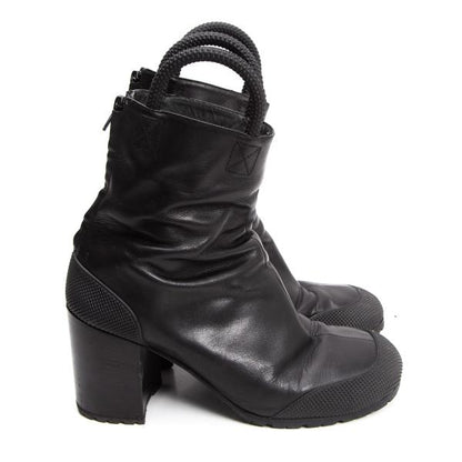 RANDOM IDENTITIES 19SS Black Loop Heel Boots Size 40 (25cm)