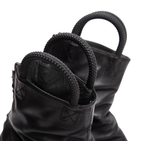 RANDOM IDENTITIES 19SS Black Loop Heel Boots Size 40 (25cm)