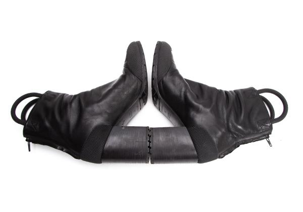 RANDOM IDENTITIES 19SS Black Loop Heel Boots Size 40 (25cm)
