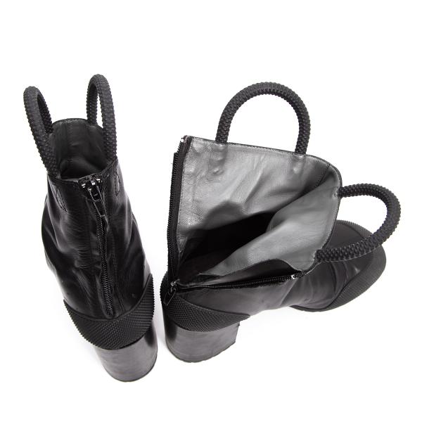 RANDOM IDENTITIES 19SS Black Loop Heel Boots Size 40 (25cm)