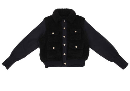 45rpm 45R 908 Metal Button Boa Fleece Knit Jacket Size M