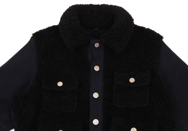 45rpm 45R 908 Metal Button Boa Fleece Knit Jacket Size M