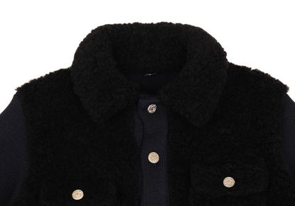 45rpm 45R 908 Metal Button Boa Fleece Knit Jacket Size M