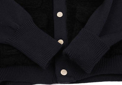 45rpm 45R 908 Metal Button Boa Fleece Knit Jacket Size M