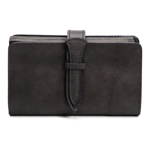 Y's Cow Leather Belted Wallet Black