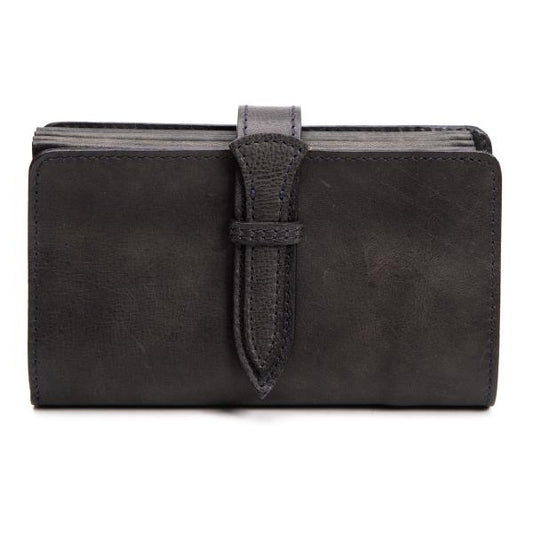 Y's Cow Leather Belted Wallet Black