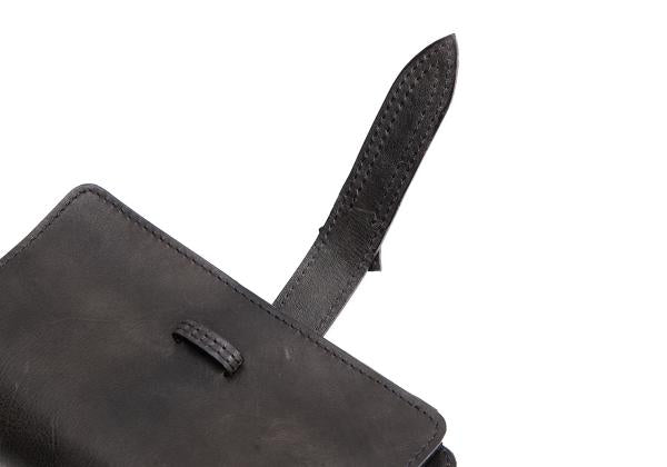 Y's Cow Leather Belted Wallet Black