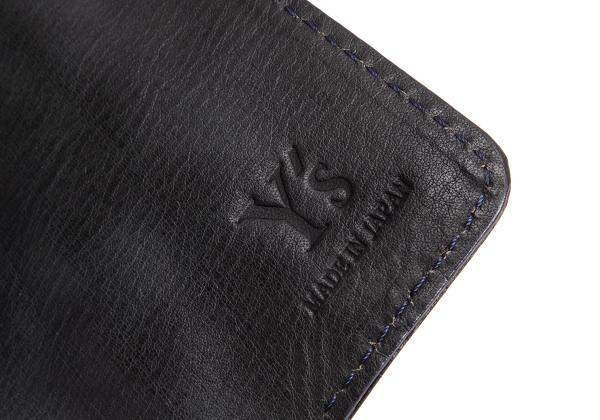 Y's Cow Leather Belted Wallet Black