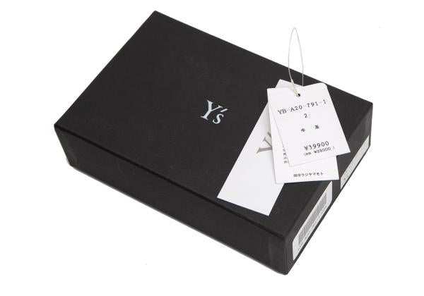 Y's Cow Leather Belted Wallet Black