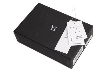 Y's Cow Leather Belted Wallet Black