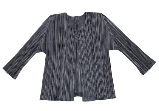 PLEATS PLEASE Glossy Pleated 1B Cardigan Blue Size 3