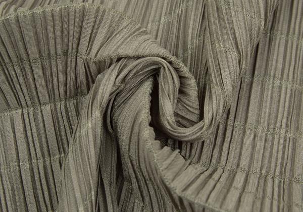 PLEATS PLEASE Border Weave Pleated 1B Cardigan Khaki Size 3