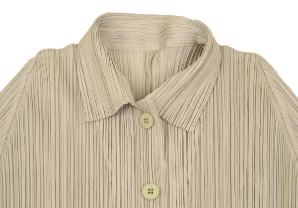 PLEATS PLEASE Polyester Pleated Shirt Beige Size 4