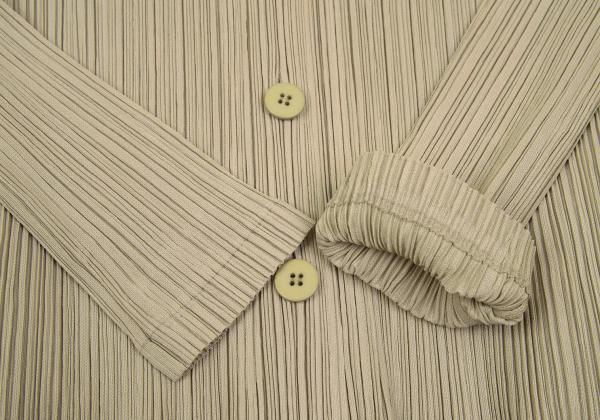 PLEATS PLEASE Polyester Pleated Shirt Beige Size 4