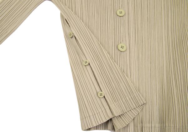 PLEATS PLEASE Polyester Pleated Shirt Beige Size 4