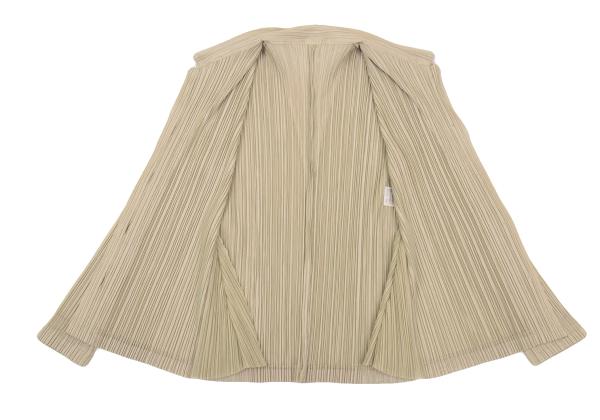 PLEATS PLEASE Polyester Pleated Shirt Beige Size 4
