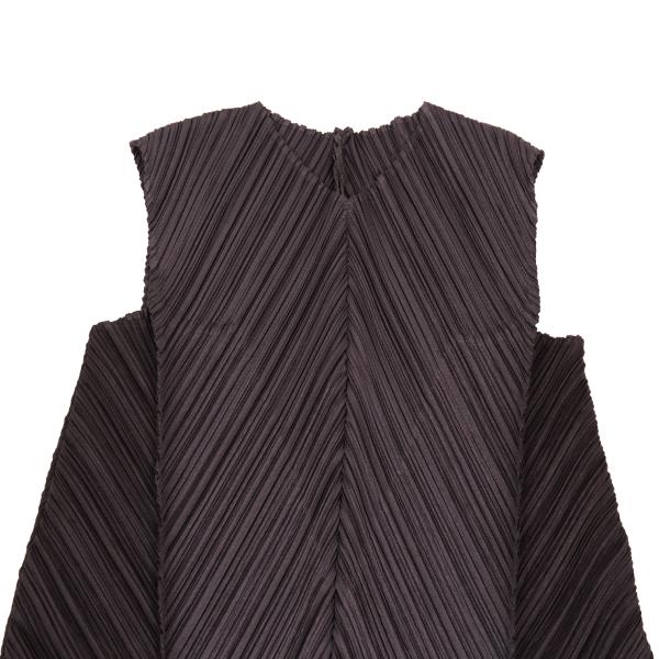 PLEATS PLEASE Pleated V-Neck Sleeveless Tunic Red Blouse Size 3