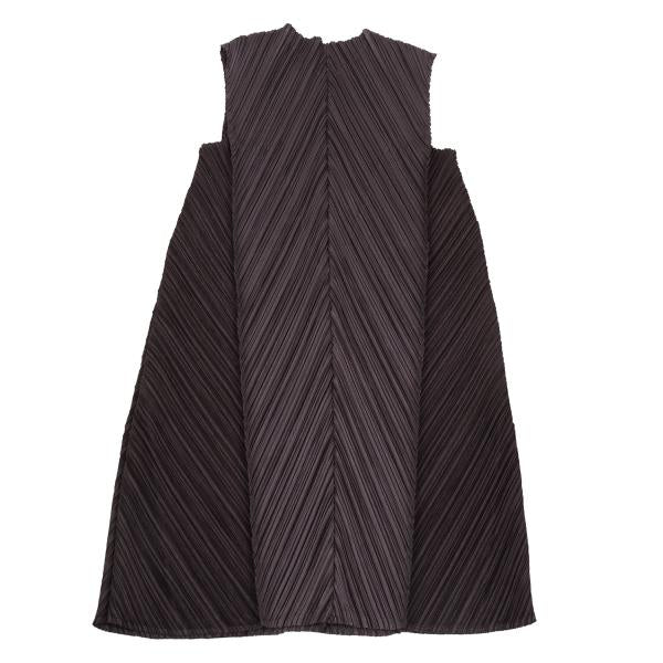 PLEATS PLEASE Pleated V-Neck Sleeveless Tunic Red Blouse Size 3