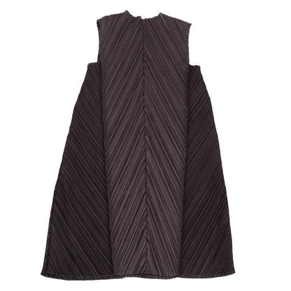 PLEATS PLEASE Pleated V-Neck Sleeveless Tunic Red Blouse Size 3