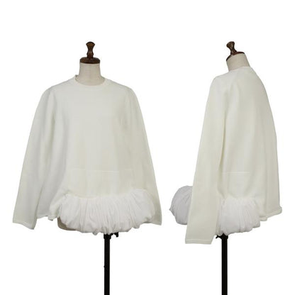 COMME des GARCONS Poly Asymmetric Hem Knit White Size S