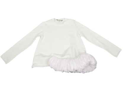 COMME des GARCONS Poly Asymmetric Hem Knit White Size S