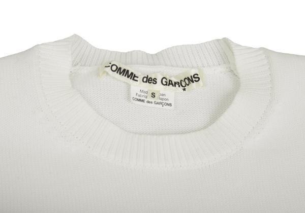 COMME des GARCONS Poly Asymmetric Hem Knit White Size S